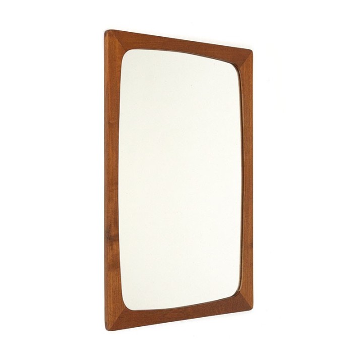 Danish small vintage mirror with teak edge