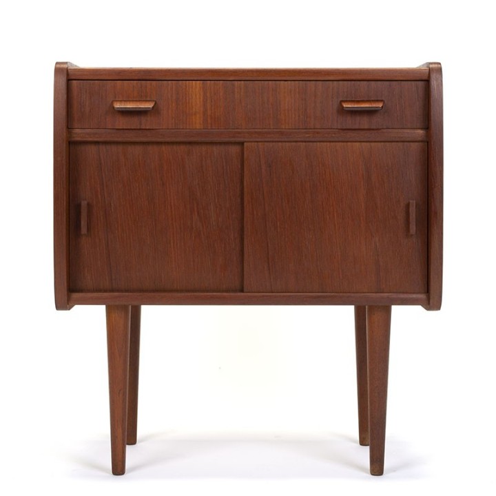 Klein model vintage Deens teakhouten kastje