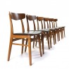 Set of 6 Danish vintage dining table chairs from the sixties