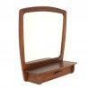 Teak Danish vintage mirror with drawer