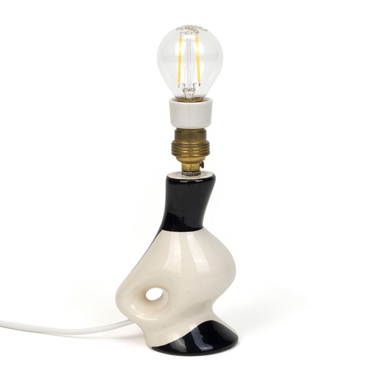 Small ceramic vintage 1950s table lamp