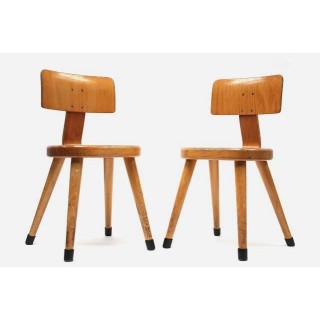 Set of 2 childs school chairs - Retro Studio
