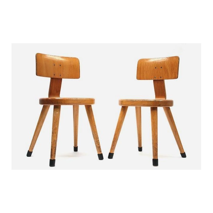 Set van 2 schoolstoeltjes - Retro Studio