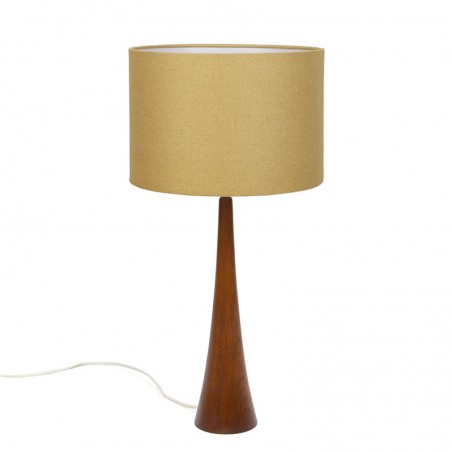 Deense vintage design tafellamp met teakhouten voet