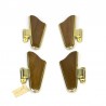 Set of vintage door handles in teak and brass from the fifties