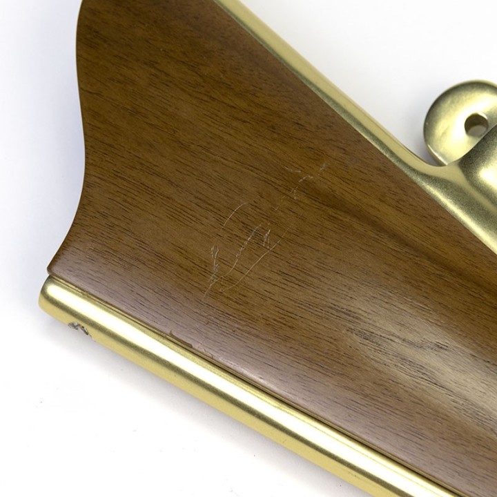 Set of vintage door handles in teak and brass from the fifties