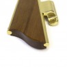 Set of vintage door handles in teak and brass from the fifties