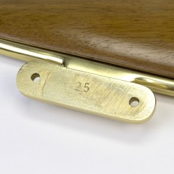 Set of vintage door handles in teak and brass from the fifties
