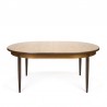 Vintage large oval model extendable dining table in teak