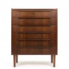 Dark teak Danish vintage chest of drawers