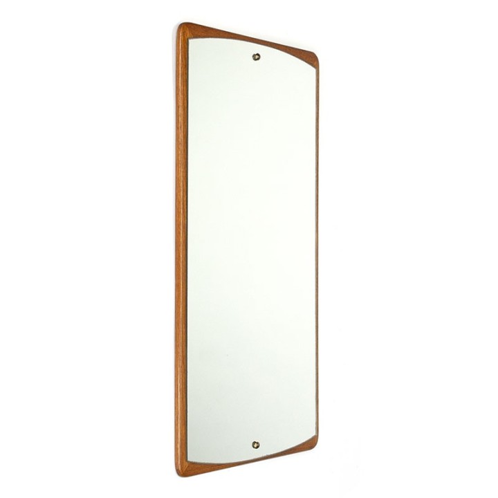 Sixties vintage mirror with teak edge