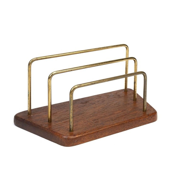 Teakhouten vintage Deense brievenhouder