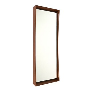 Stylish Danish vintage mirror with teak edge
