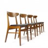 Danish vintage set of 4 Farstrup model 210 chairs