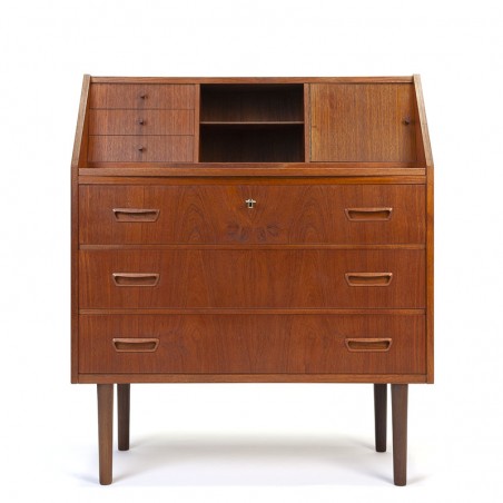 Vintage Deens teakhouten secretaire meubel