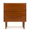 Narrow model Danish vintage chest of drawers with 4 drawers