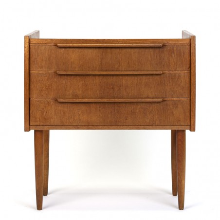 Teak Danish small model chest of drawers on high legs