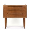 Teak Danish small model chest of drawers on high legs