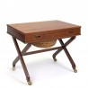 Danish vintage sewing table with crossed base