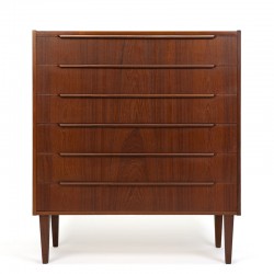 Teak chest of drawers with 6 drawers vintage Danish design