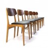 Set van 6 Deense vintage eettafel stoelen