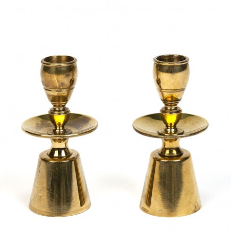 Brass set of small vintage candlesticks