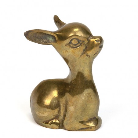 Small vintage figure of a deer in brass