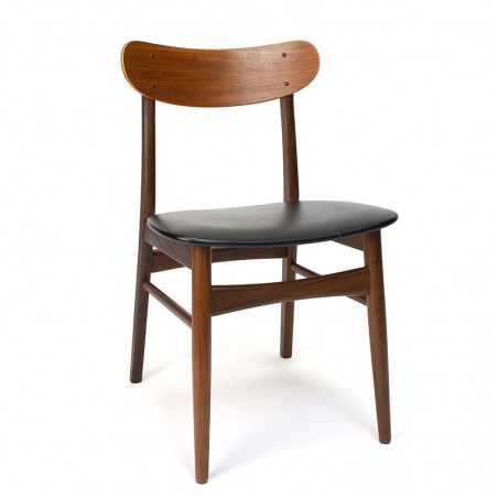 Eettafel stoel in teak Deens vintage design