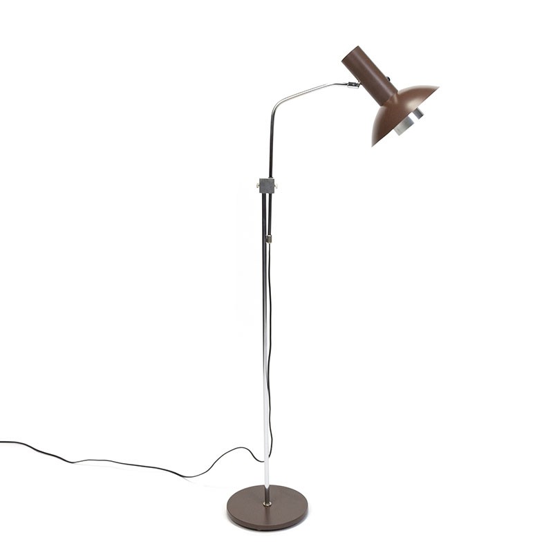 Vintage Danish floor lamp with adjustable brown shade