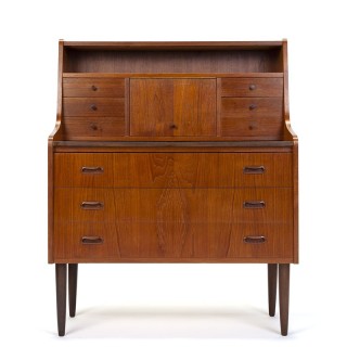 Secretaire in teakhout vintage Deens design