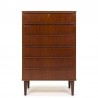 Teak Danish vintage chest of drawers with long handle