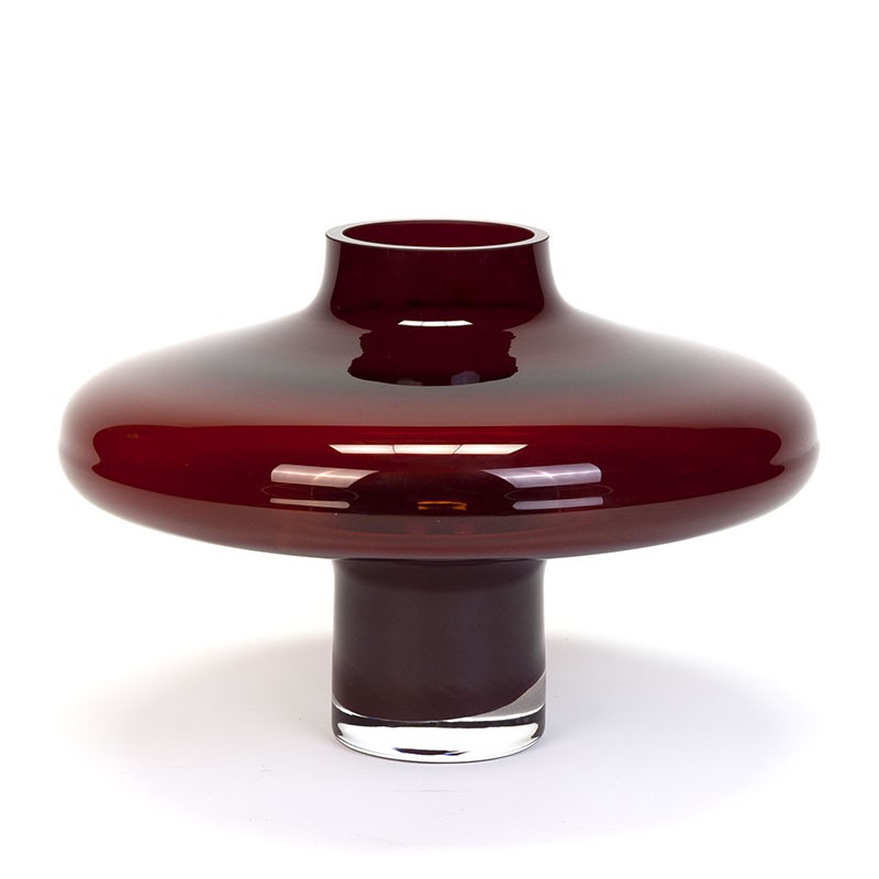 innovatie efficiënt droefheid Grote rode vintage glazen vaas - Retro Studio