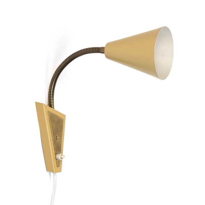 Zestiger jaren vintage wandlamp met verstelbare arm