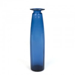 Glazen vintage smal model blauwe vaas