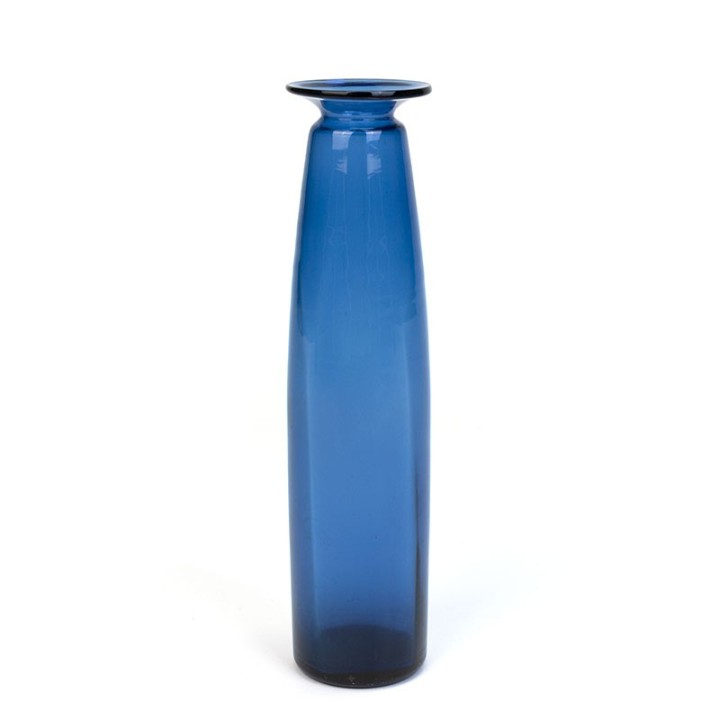 Glass vintage narrow model blue vase