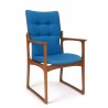Danish vintage Design armchair in teak with blue upholstery