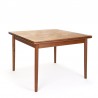 Danish vintage square model extendable dining table in teak