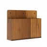 Deens vintage wandvak/ magazine houder in teak