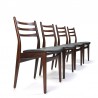 Set of 4 Danish vintage dining table chairs in dark teak