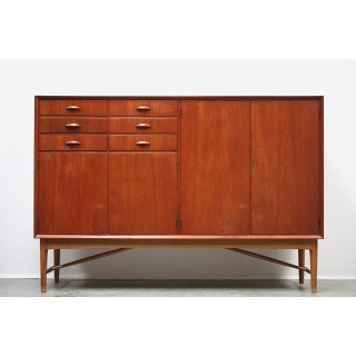 Teakhouten dressoir hoog model met lades