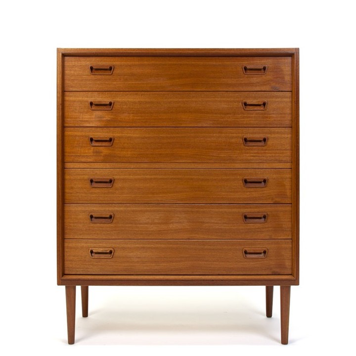 Large Danish vintage chest of drawers in teak