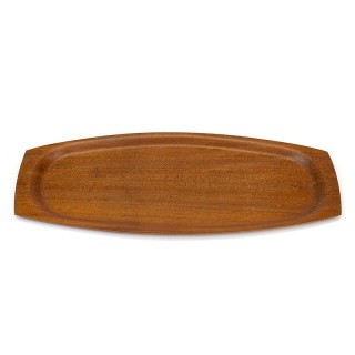 Teakhouten vintage dienblad ovaal