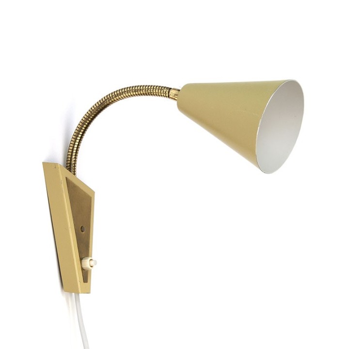 Vintage wandlamp uit de zestiger jaren met verstelbare arm