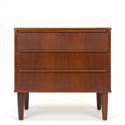 Teak vintage chest of drawers with 3 drawers, small model