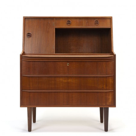 Teakhouten Deens vintage secretaire meubel
