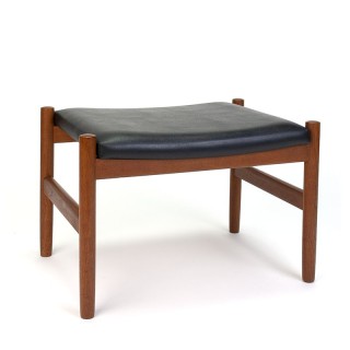 Spottrup vintage poef of ottoman met zwarte bekleding