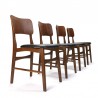 Deense set van 4 vintage eettafel stoel met brede rug