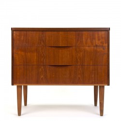 Danish chest of drawers in teak with special handle