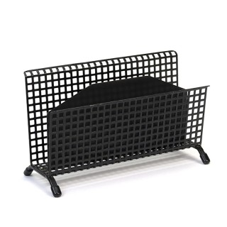 Black vintage perforated 1950s letter holder