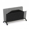Black vintage perforated 1950s letter holder